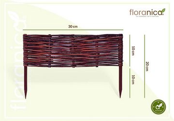 Floranica Beetbegrenzung, aus Weide Beeteinfassung Rasenkante Steckzaun 5 Stück 10cm x 30cm