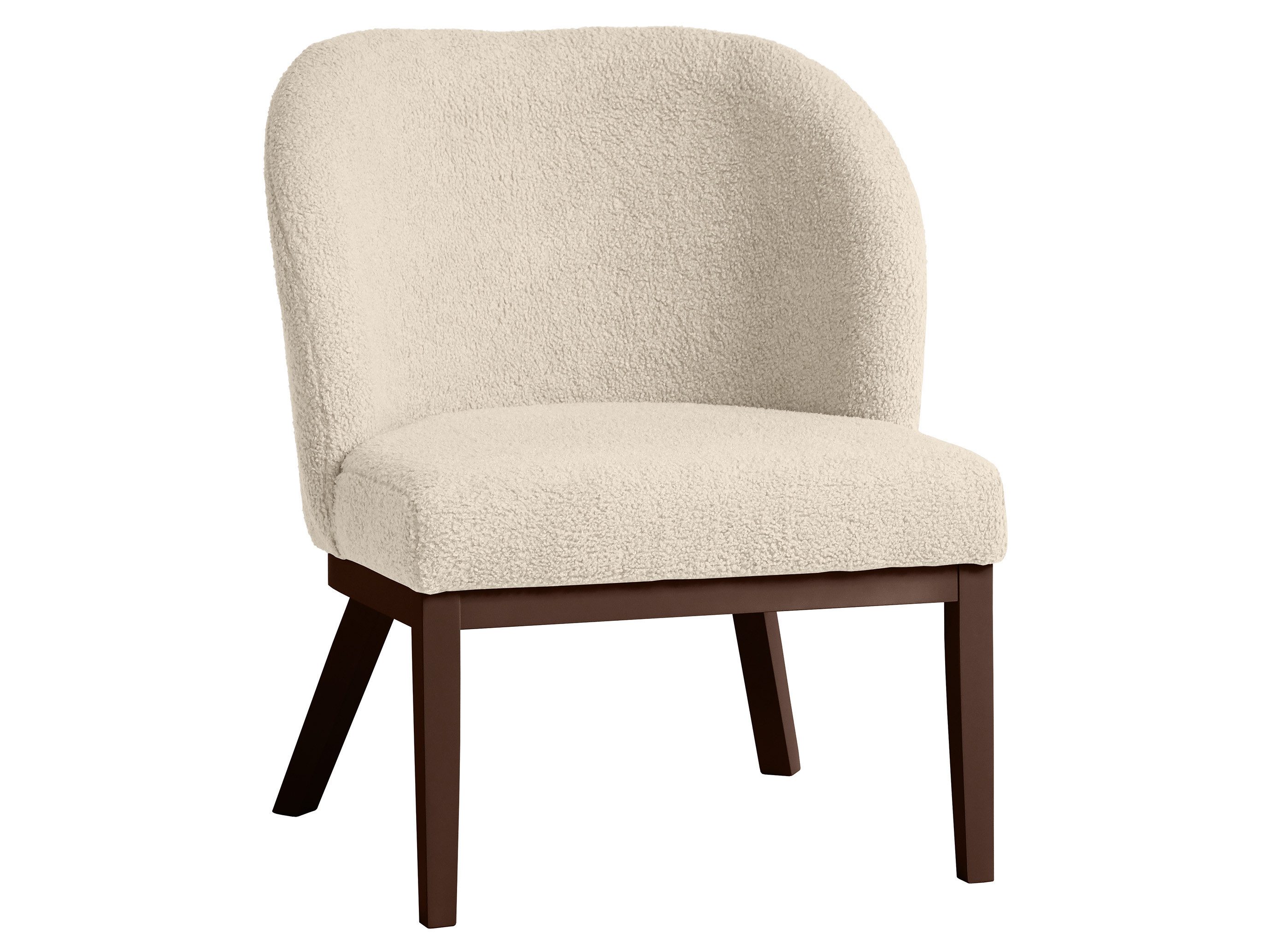 Beautysofa Polsterstuhl Liva mit breitem Sitz (Bouclé-Bezug & Holzgestell (verschiedene Farben)