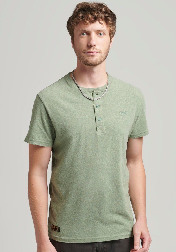 HENLEY LOGO S/S T-Shirt Superdry green SD-VINTAGE EMB thyme