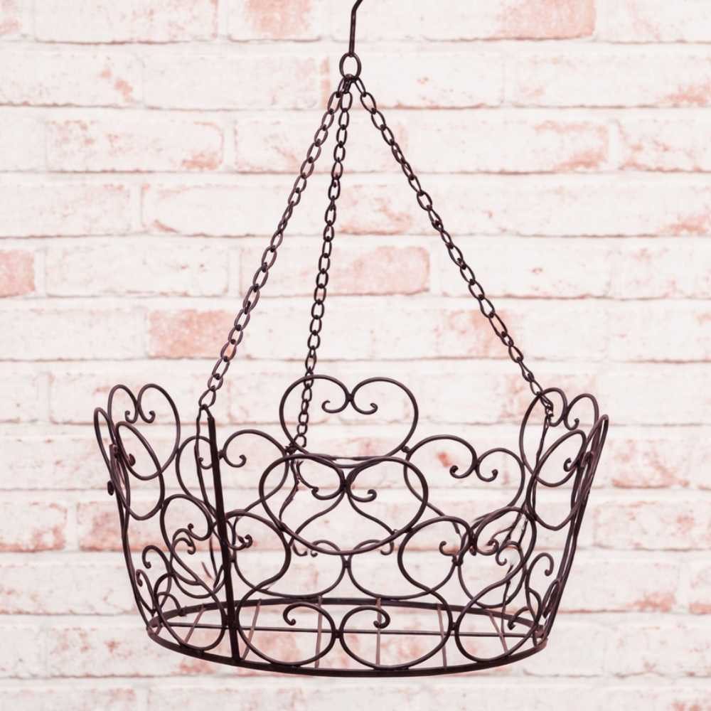 AltoBelli Blumentopf AltoBelli Hängekorb MIRELLA Blumenampel mit HERZ Metall 53x35 cm