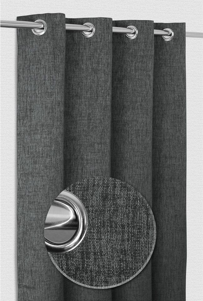 Vorhang Ösenvorhang, Gardine mit Ösen 140x245 cm, Ösenschal blickdicht,  Beautex, Ösen (1 St), blickdicht
