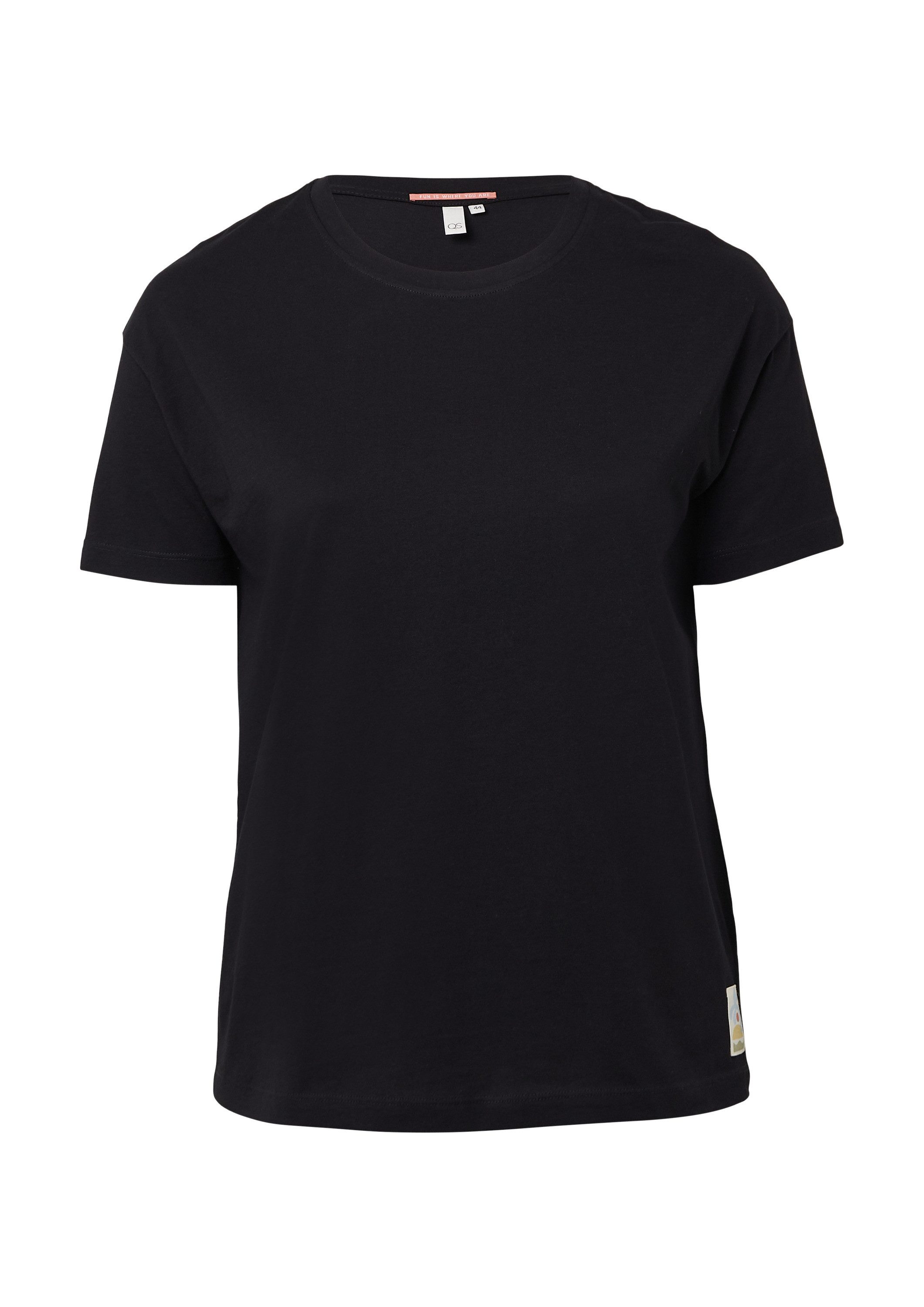 QS Kurzarmshirt T-Shirt Uni-Shirt im Loose günstig online kaufen