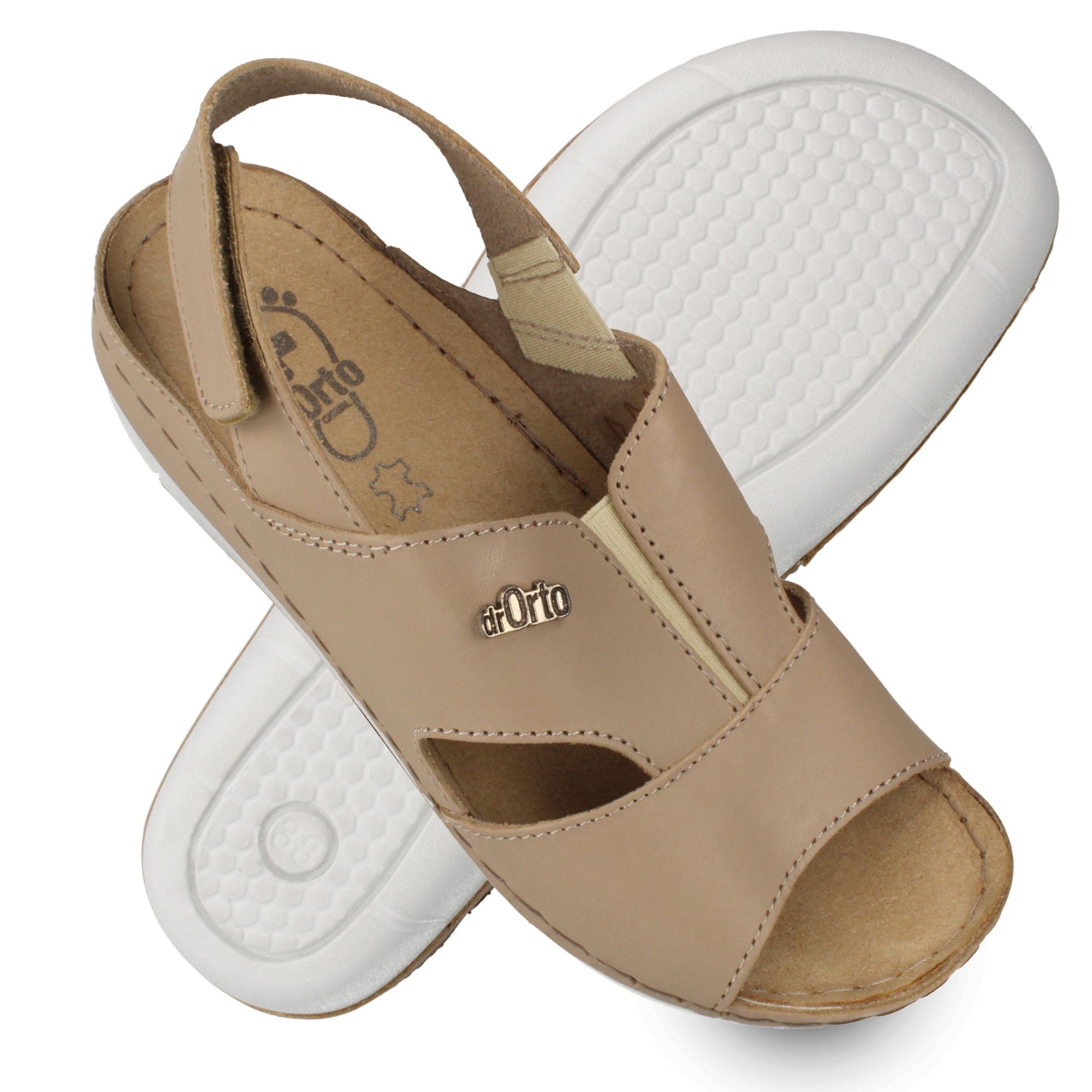 Dr. Orto Bequeme Sandale für Damen in verschiedenen Farben Sandale Beige | Riemchensandalen