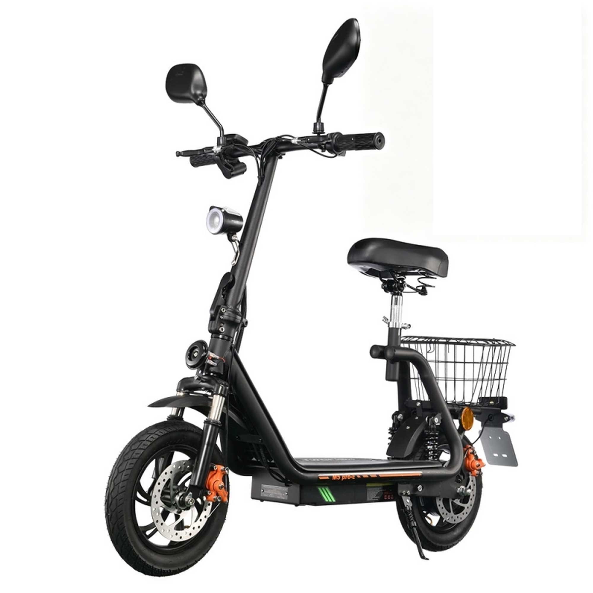 Vankel E-Scooter Herren u. Damen Elektroroller 44 km/h 500W 624Wh EEC straßenzugelassen, 500 W, Scheibenbremsen Doppelfederung Blinker Gepäckkorb 120 kg LED 12 Zoll