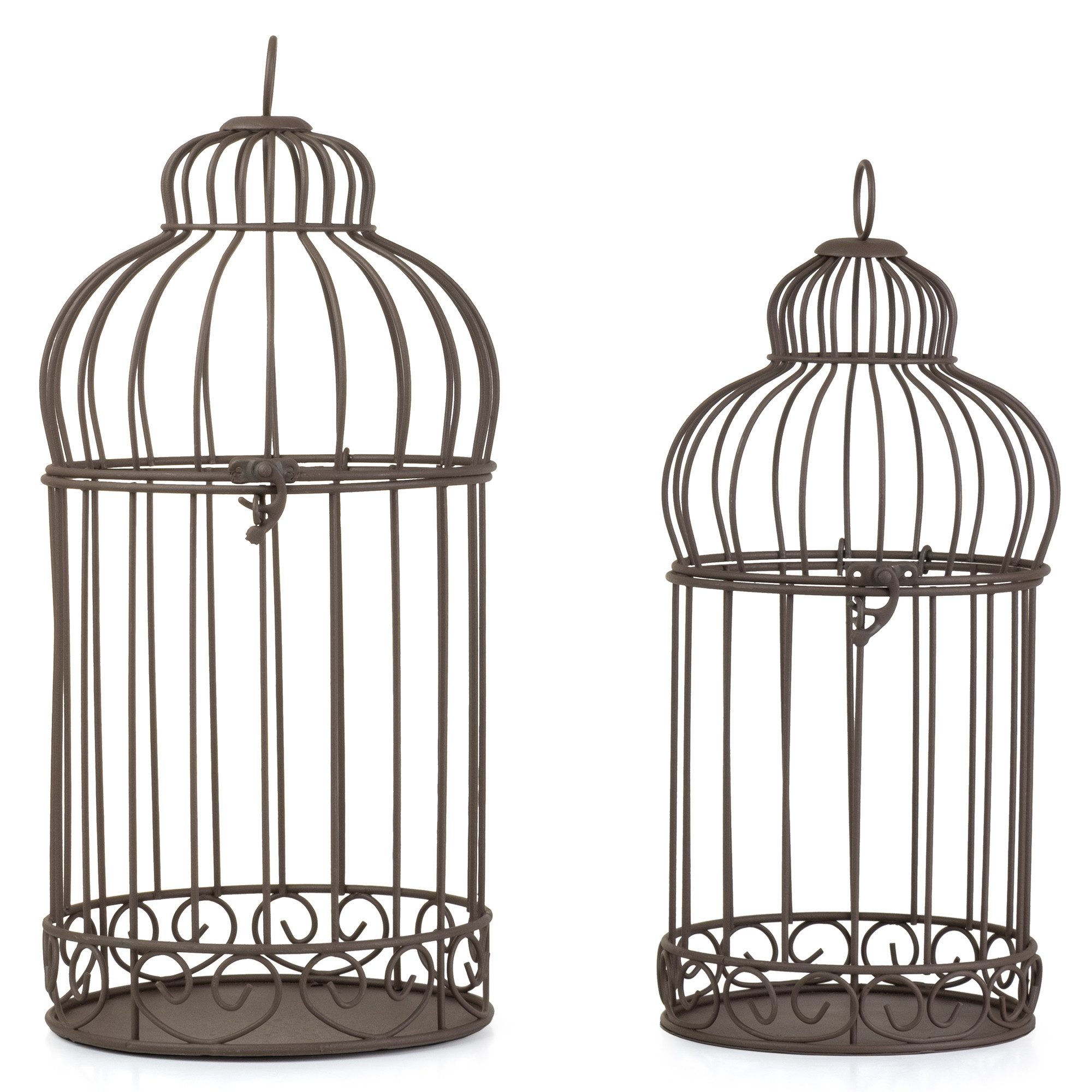Moritz Hängedekoration Dekorativer Vogelkäfig 2er Set Metall antik braun Vintage Deko