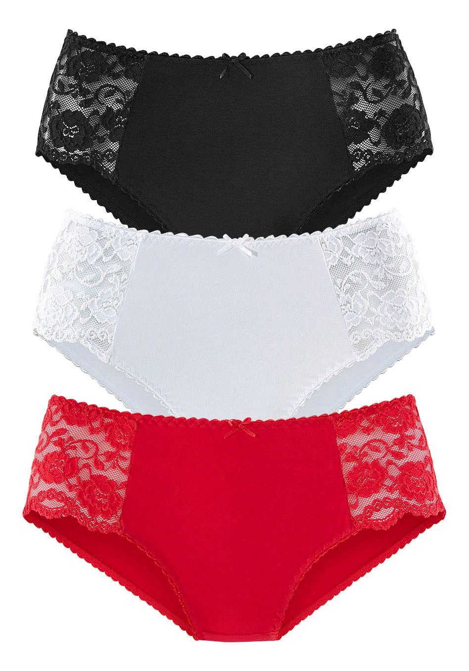 petite fleur by Lascana Hüftslip (3er-Pack) aus elastischer Baumwoll-Qualität