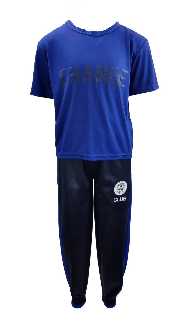 Hessis Jogginganzug (Set, Jacke, Teilig T-shirt, Jungen/Mädchen mit mit jf70 Jogginghose) 3 mit Jogginganzug für Freizeitanzug Blau