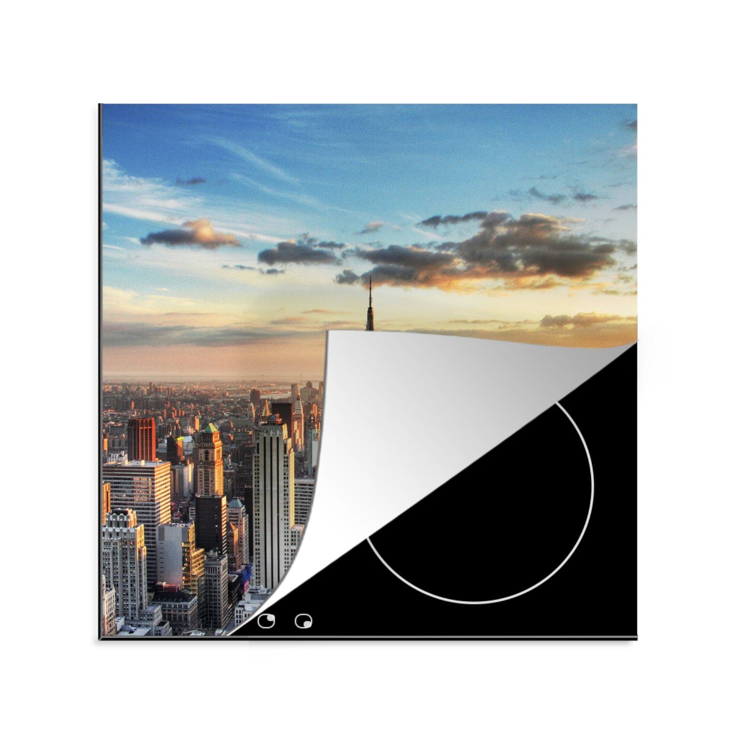 MuchoWow Herdblende-/Abdeckplatte New York - Amerika - Empire State Building, Vinyl, (1 tlg), 78x78 cm, Ceranfeldabdeckung, Arbeitsplatte für küche