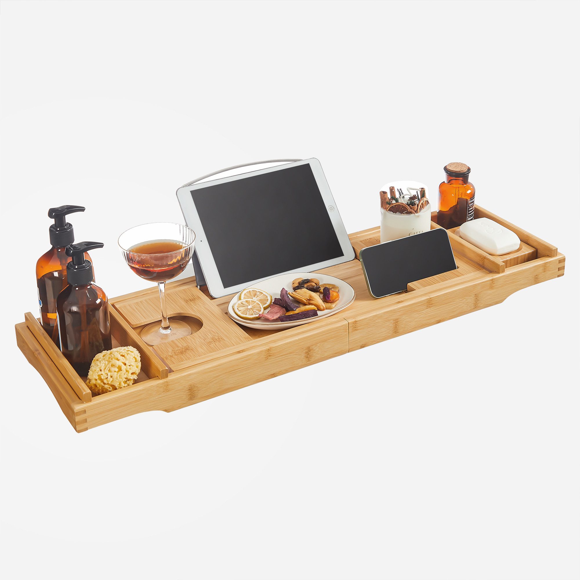 SONGMICS Badewannenablage Badewannen Ablagen, verstellbar, mit Getränkehalt günstig online kaufen