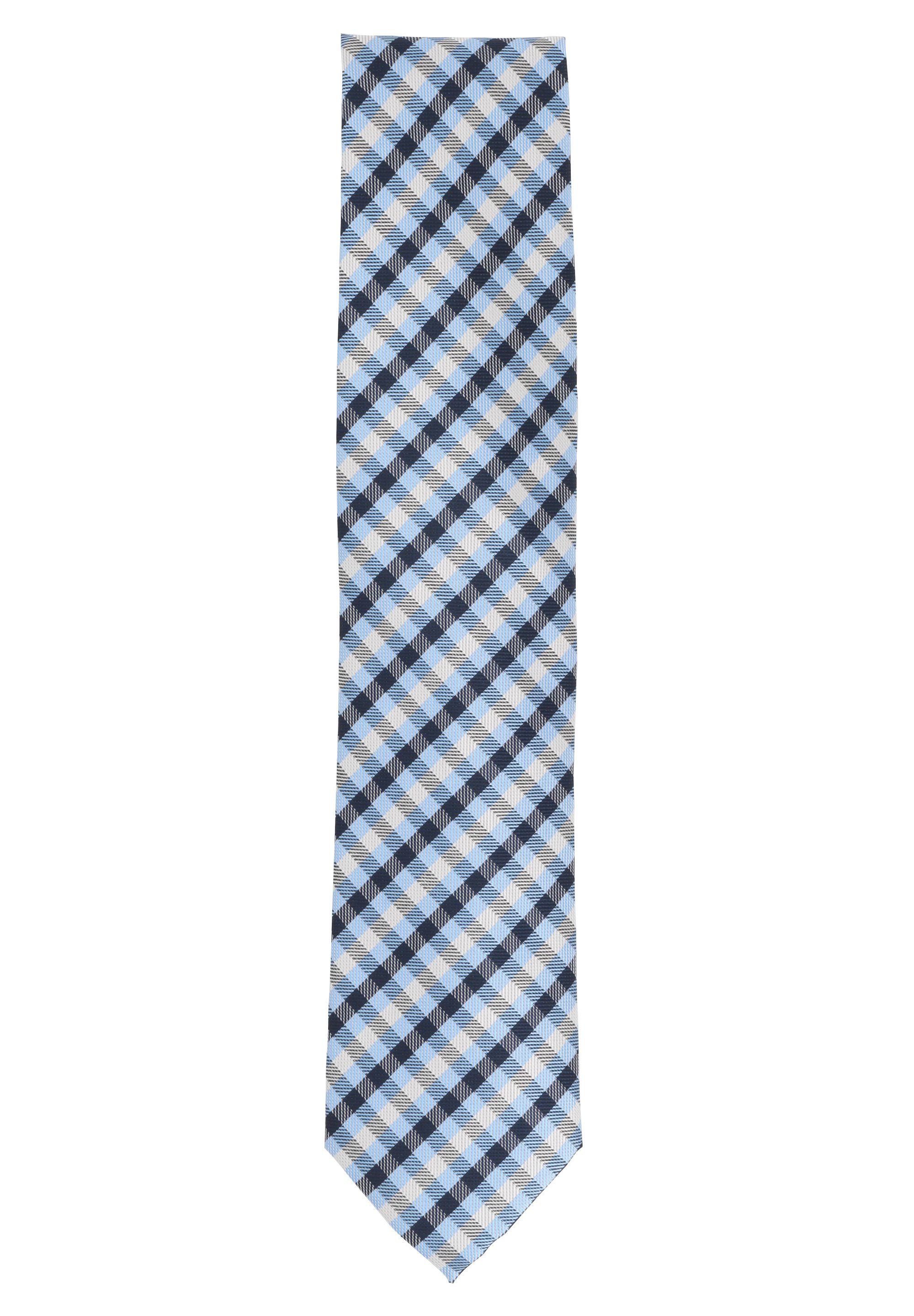 Fabio Farini Krawatte karierte Herren Schlips - Krawatte in 6cm oder 8cm Breite (ohne Box, Kariert) Breit (8cm), Hellblau/Dunkelblau/Weiß