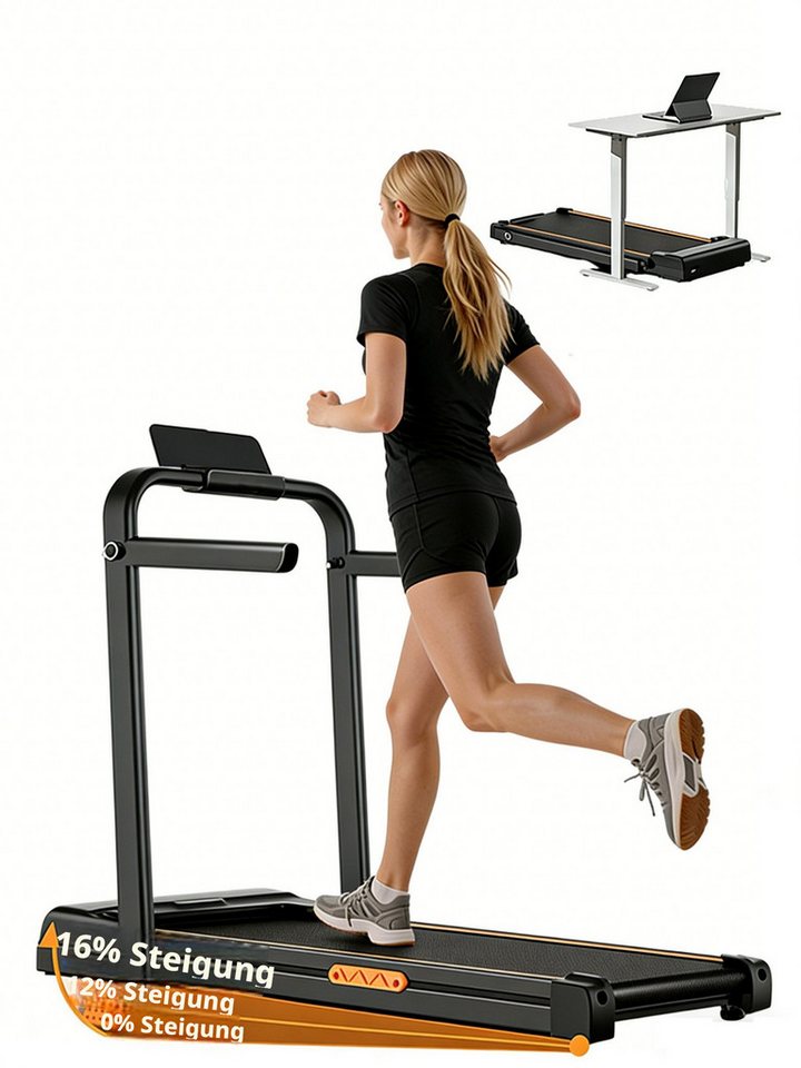 BAYMATE Laufband für zuhause (mit 14 % Steigung, 2,5-PS-Motor bis zu 10 km/h, 2,5-PS-Motor, 150 kg Belastbarkeit), LED-Anzeige und Fernbedienung