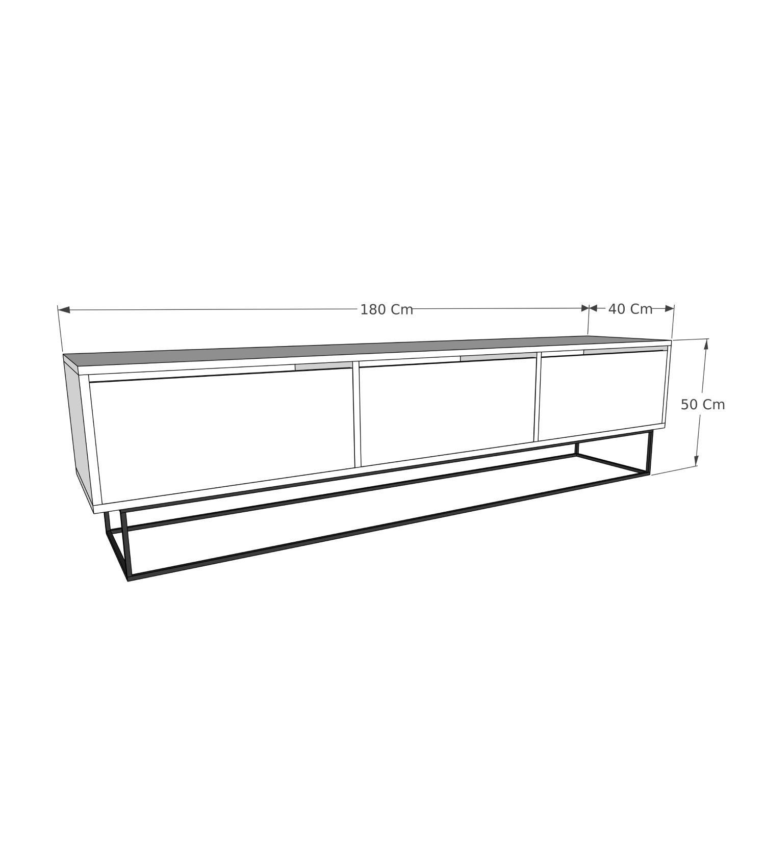 Decor KLN3074-Fernsehtisch TV-Schrank Skye