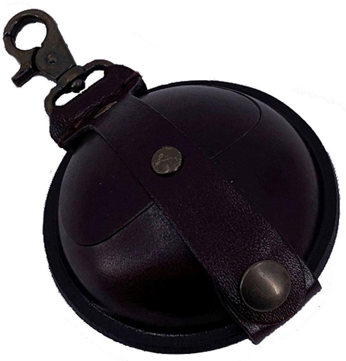 Mika Gürteltasche Schlüsselanhänger / Kleingeldbörse groß Sattelleder 9cm braun