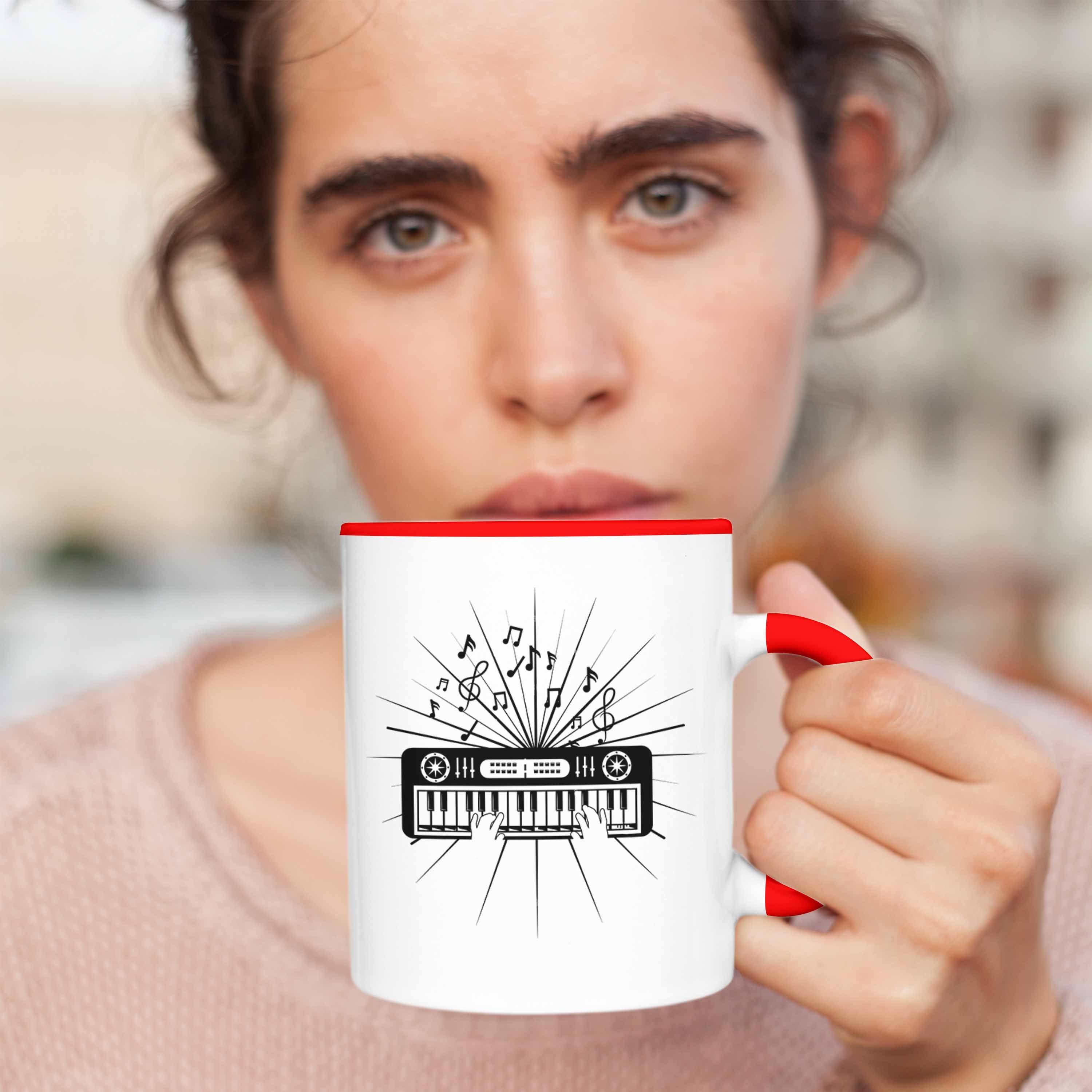 Trendation Keyboarder Band Geschenk Tasse Spieler für Geschenkid Tasse Keyboard Rot Musiker