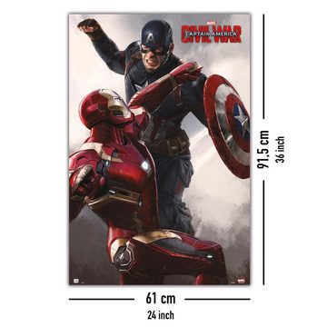 Grupo Erik Poster Captain America Poster Civil War Iron Man & Captain America