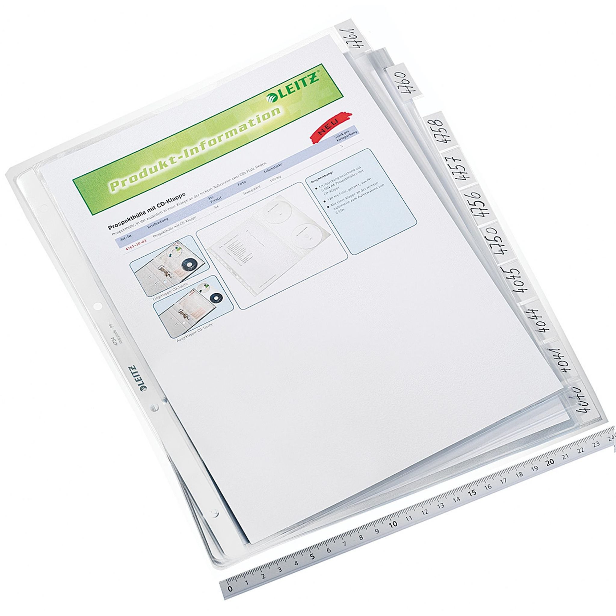 LEITZ Aktenordner LEITZ Hüllenregister A4 unliniert tra Prosp.hüllenregister A4 10tlg.