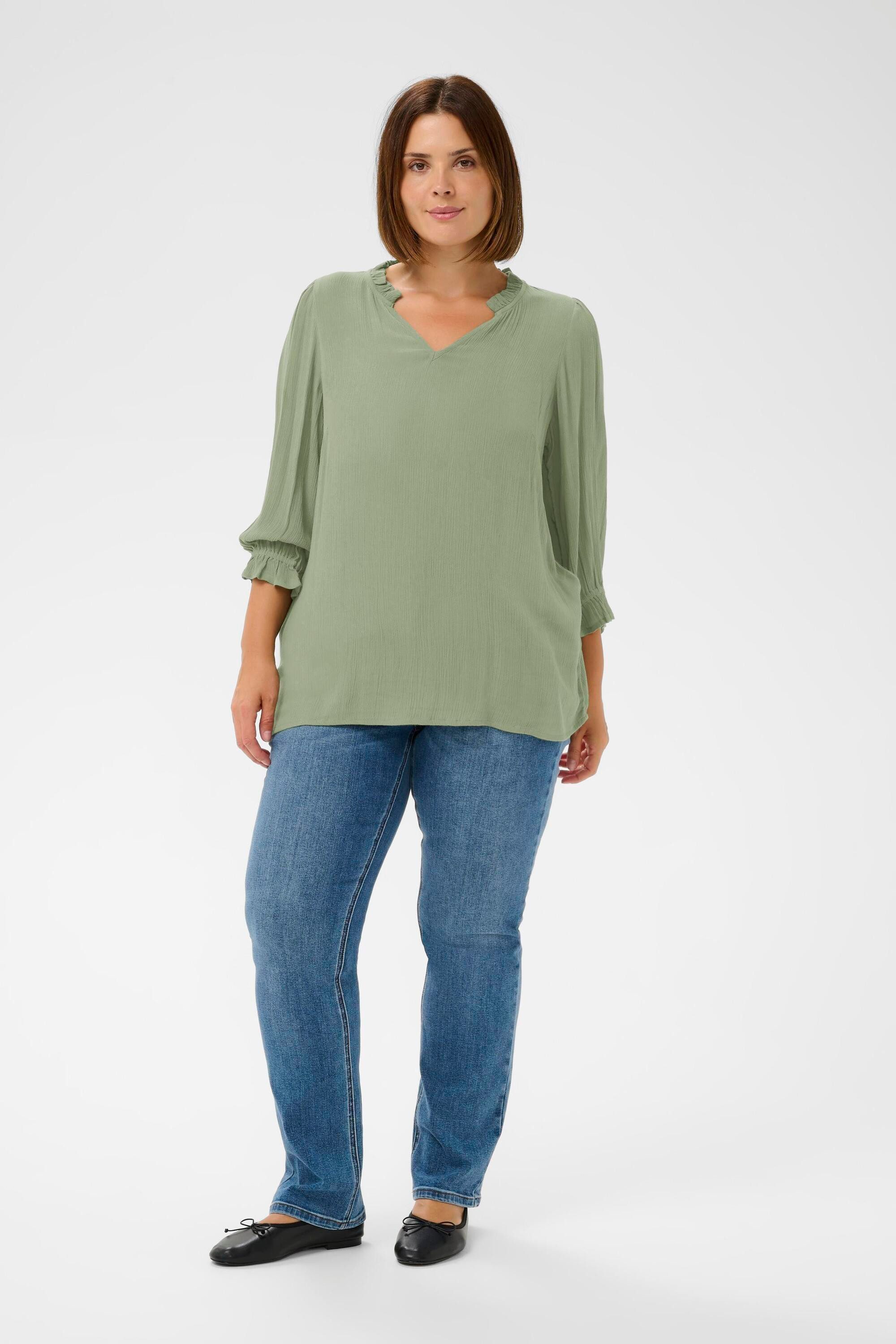 KAFFE Curve Langarmbluse Halblange Ärmel KCkiv Große Größen günstig online kaufen