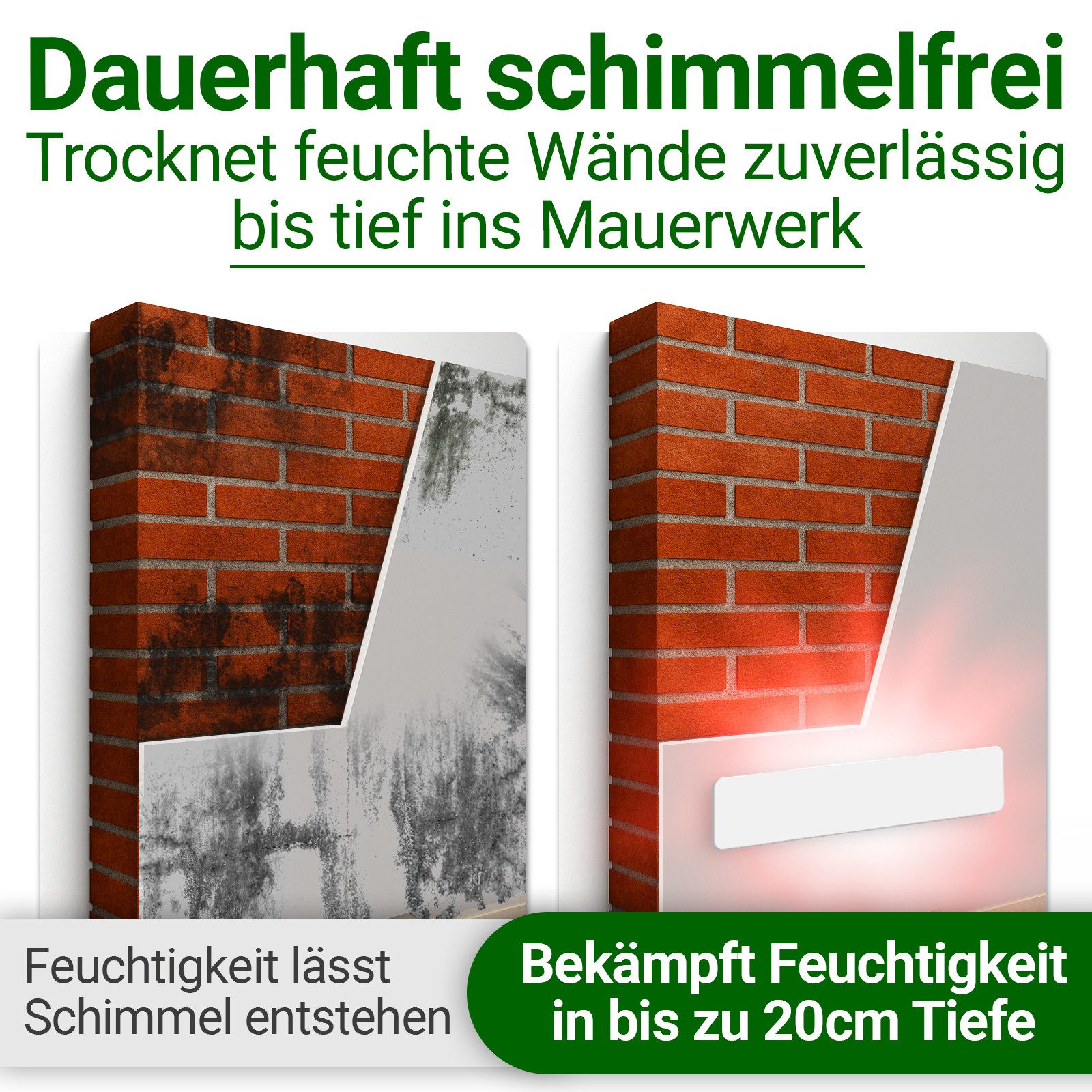 HEIMWERT Infrarotheizung Anti Schimmel Heizung 50w, Tötet Schimmel besonders energiesparend und chemiefrei