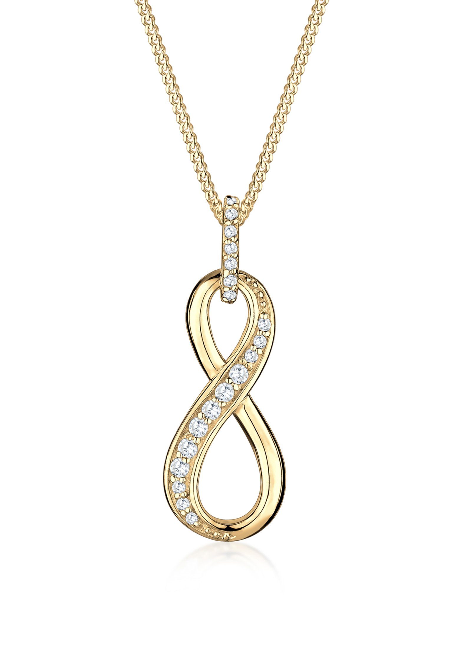 Elli Kette mit Anhänger Infinity Love Symbol Zirkonia 925 Silber, Infinity