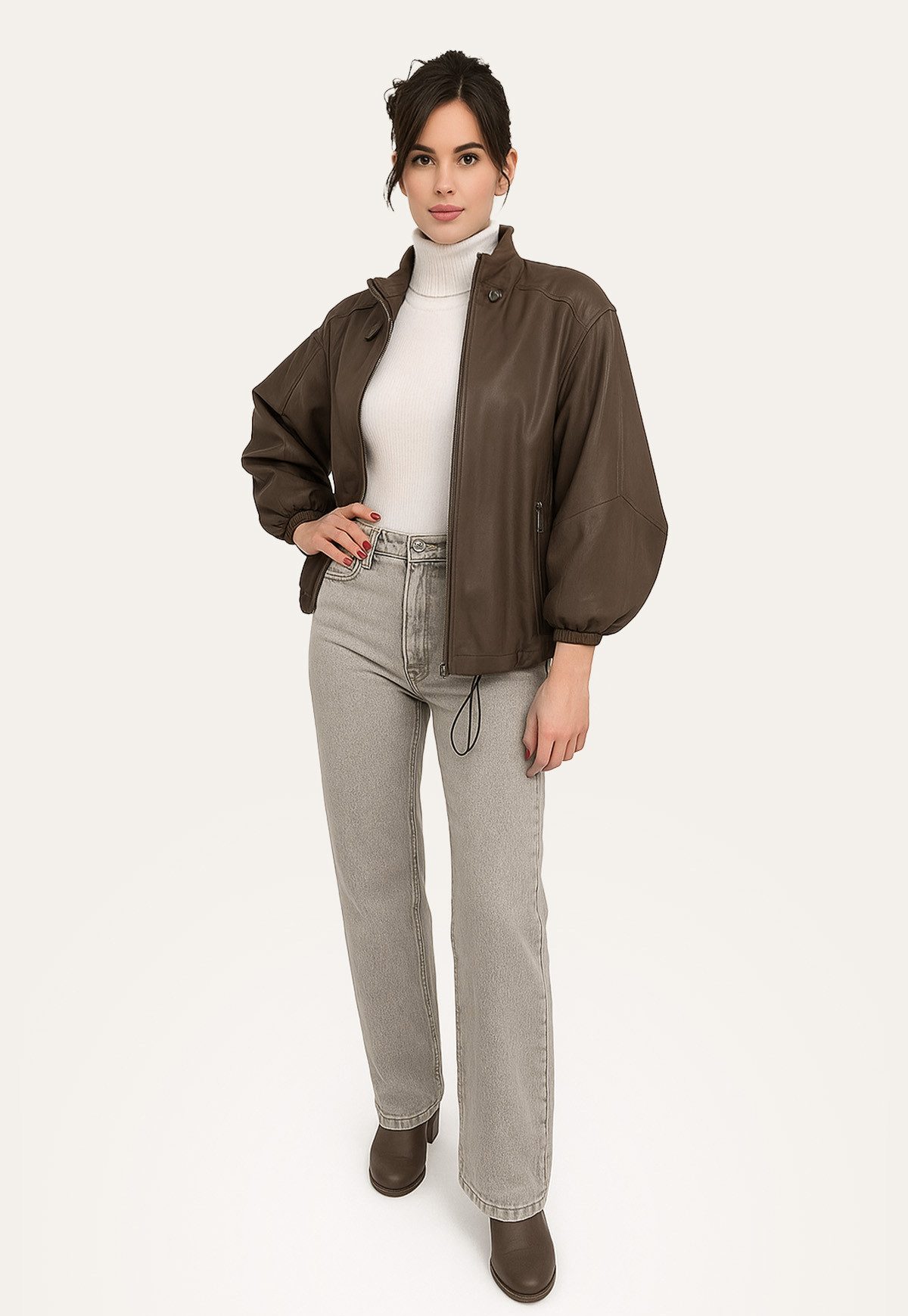 Hollert Lederjacke Damen Lederjacke Odette Braun günstig online kaufen