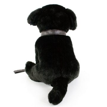 Teddys Rothenburg Kuscheltier Labrador Kuscheltier schwarz sitzend mit Leine 35 cm Hund Uni-Toys (Plüschhund)