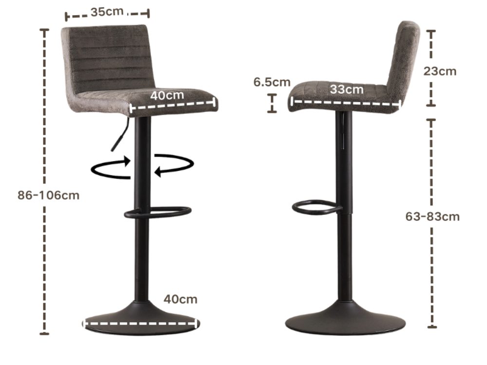 JYMTOM Barhocker 2er-Set Barhocker, höhenverstellbar, 360° drehbar, gepolst günstig online kaufen