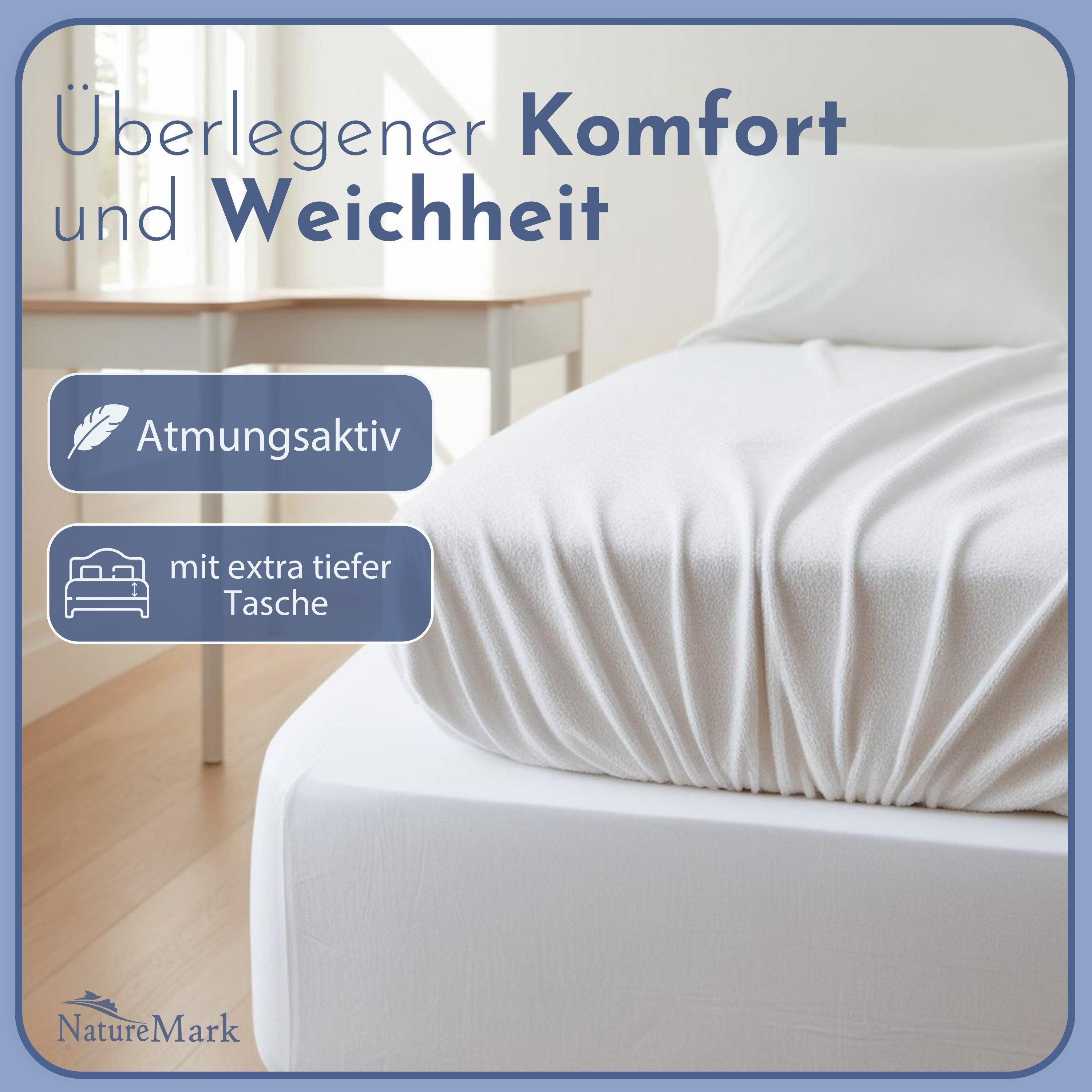 NatureMark Spannbettlaken Frottee Spannbettlaken, 80% Baumwolle / 20% Polye günstig online kaufen