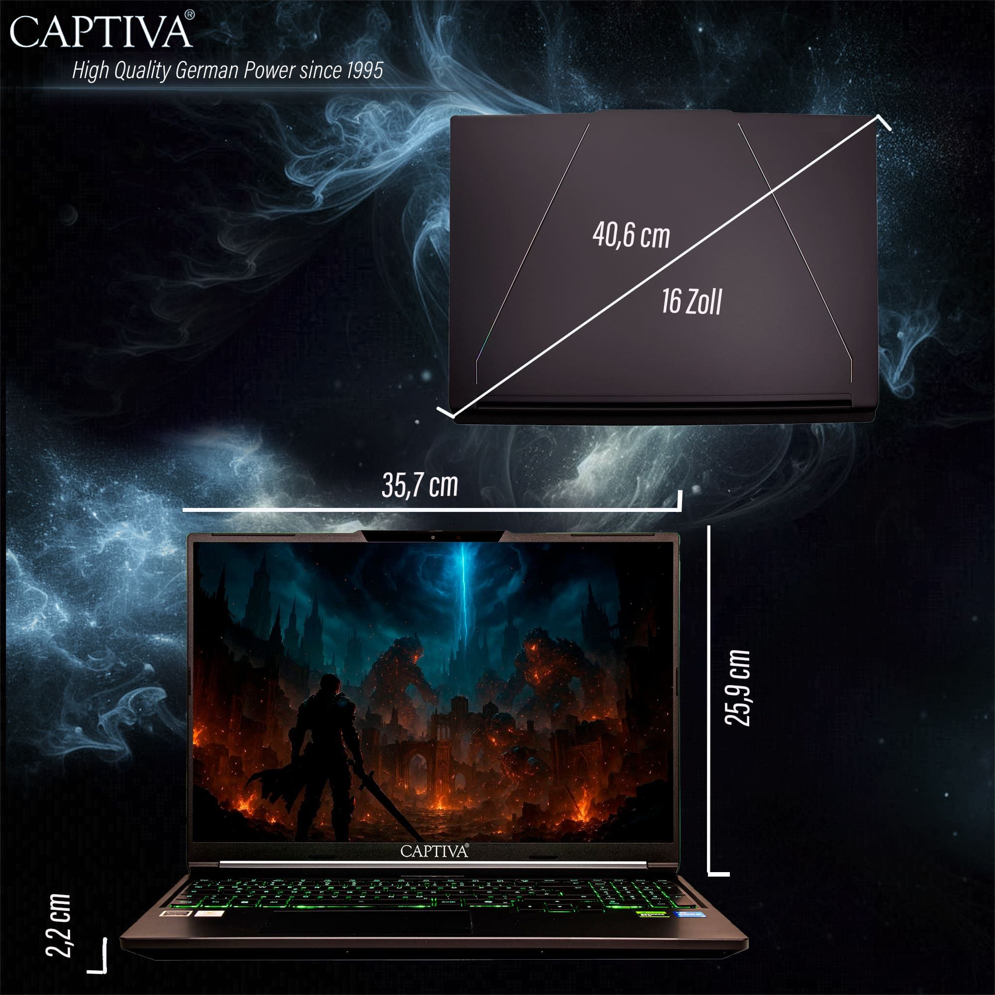 CAPTIVA Power Starter R94-413GE Notebook (38.9 cm/15.3 Zoll, AMD Ryzen 7 255, AMD Radeon™-Grafik, 2000 GB SSD, WLAN & Bluetooth, Tastatur: DE Layout, Windows 11 Pro)