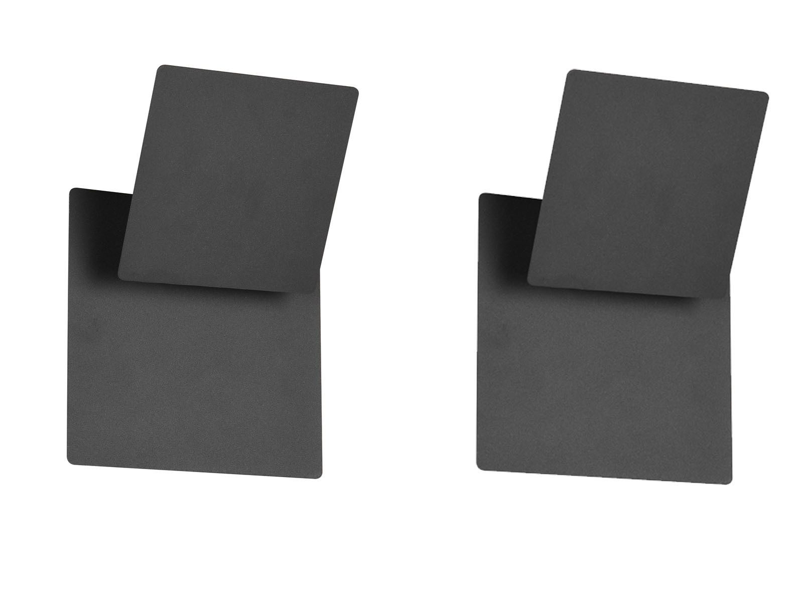 TRIO Leuchten LED Wandleuchte flach, verstellbare Blende, Quadrat 18cm, LED fest integriert, Warmweiß, 2er SET Wandlampen ausgefallen für indirekte Wand-Beleuchtung innen