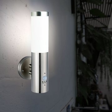 etc-shop Außen-Wandleuchte, Leuchtmittel inklusive, Warmweiß, LED 7 Watt Wand Leuchte Strahler Garage Bewegungsmelder Sensor Außen-