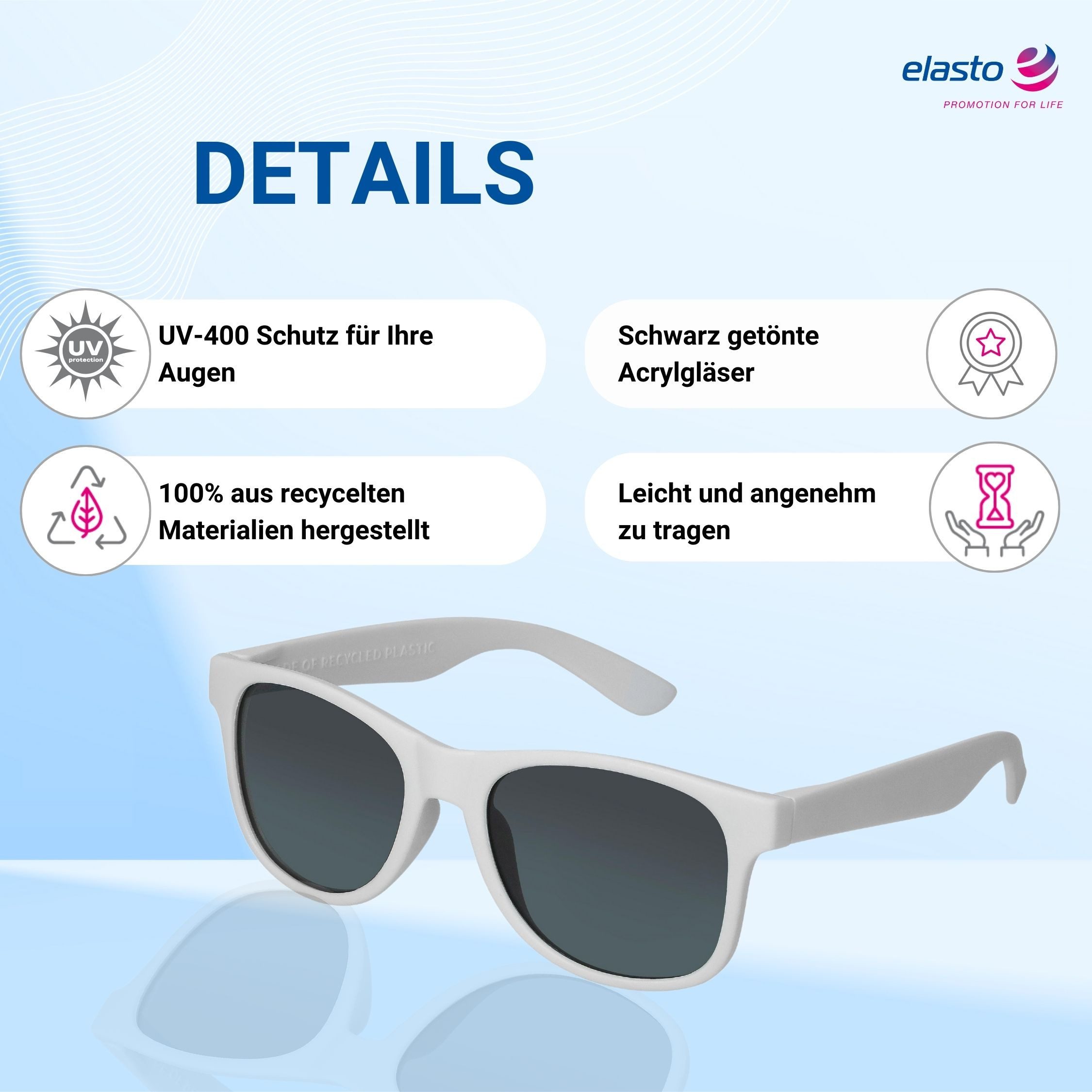 elasto Sonnenbrille UMI Brille UV400 Schutz weiß günstig online kaufen