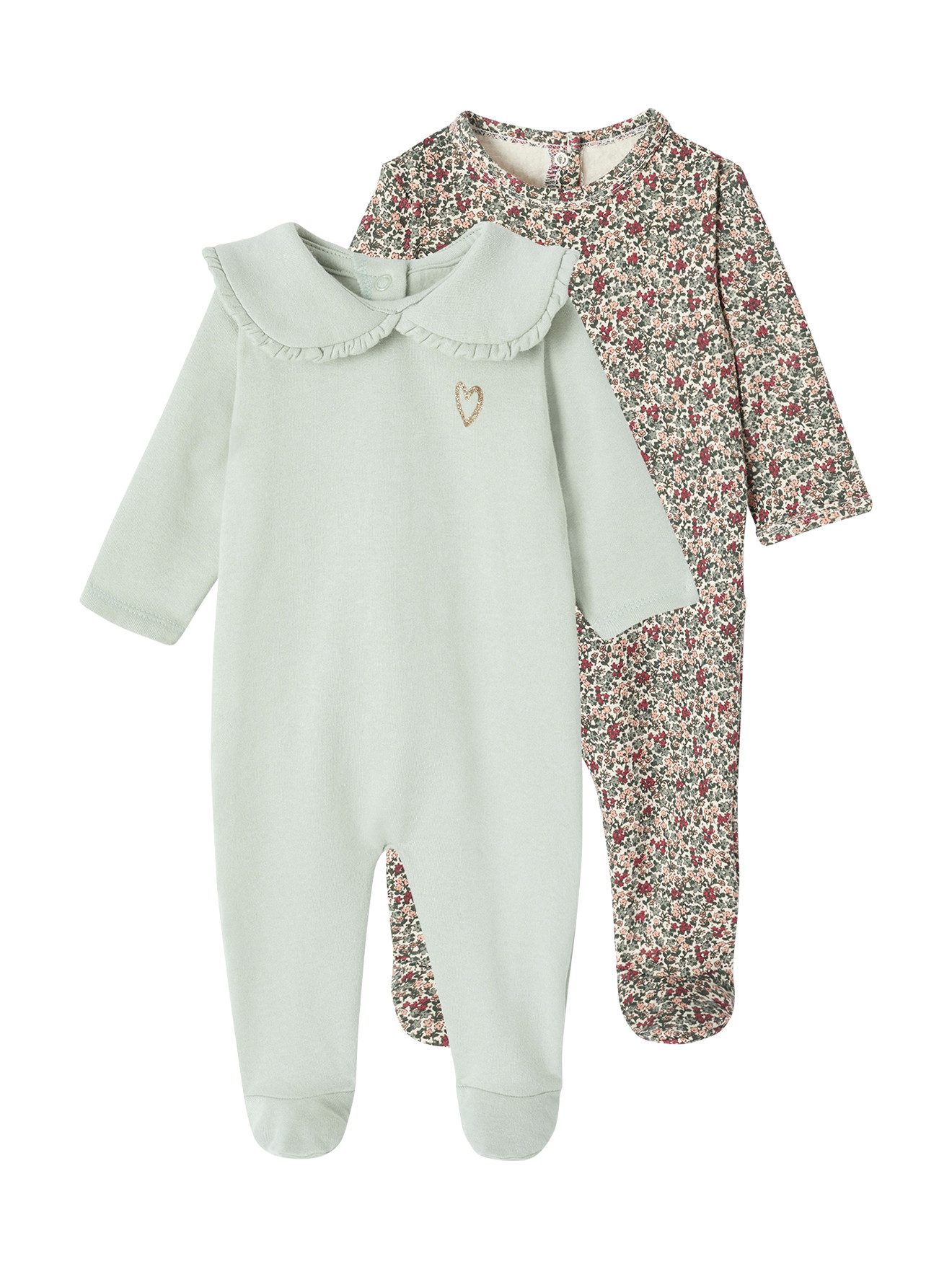 Schlafanzug 2er-Pack Baby Strampler aus Sweatware