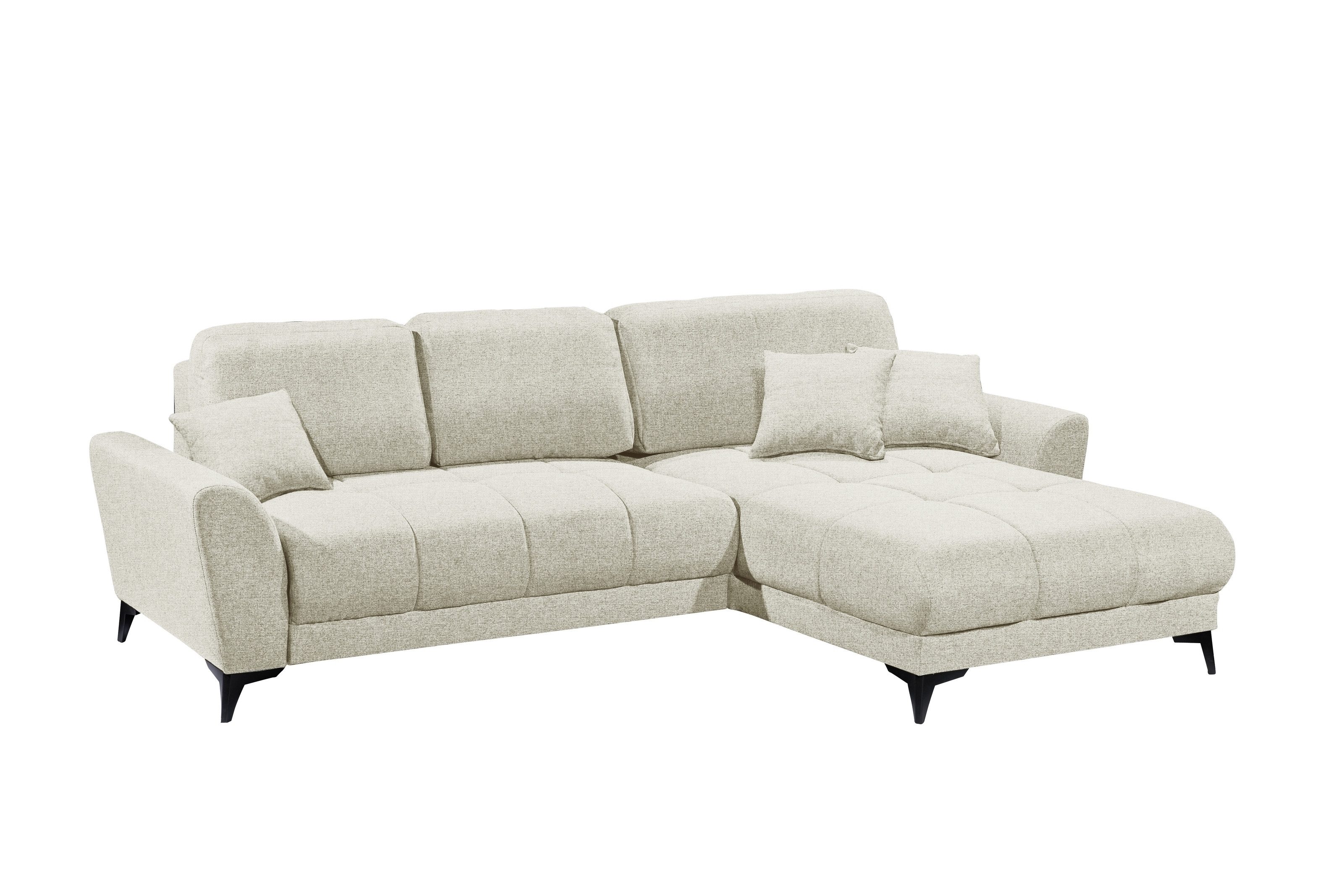 freiraum Wohnlandschaft BERN, Schlaffunktion, Bettkasten, Bezug Farbe Ivory - 281x91x189 (BxHxT)