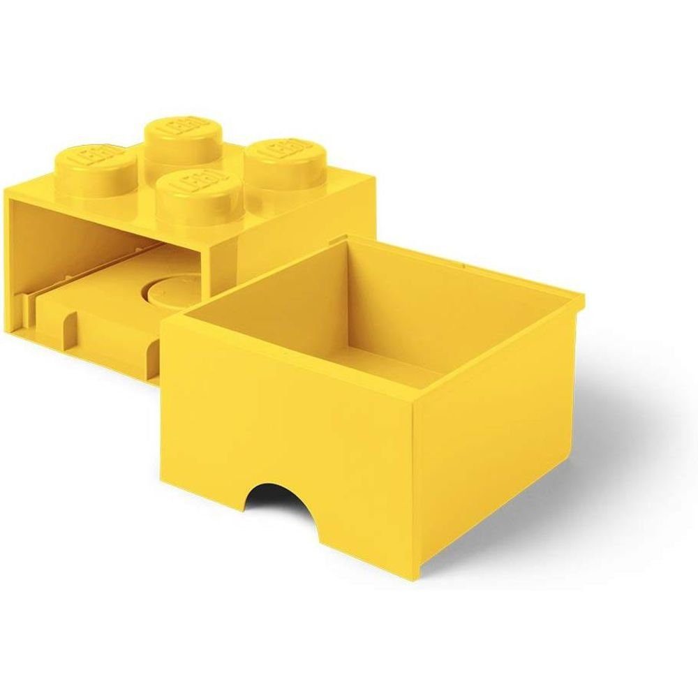 Room Copenhagen LEGO® Storage Brick 4 Yellow Storage Box, with Drawer, Brick Shape, Stackable