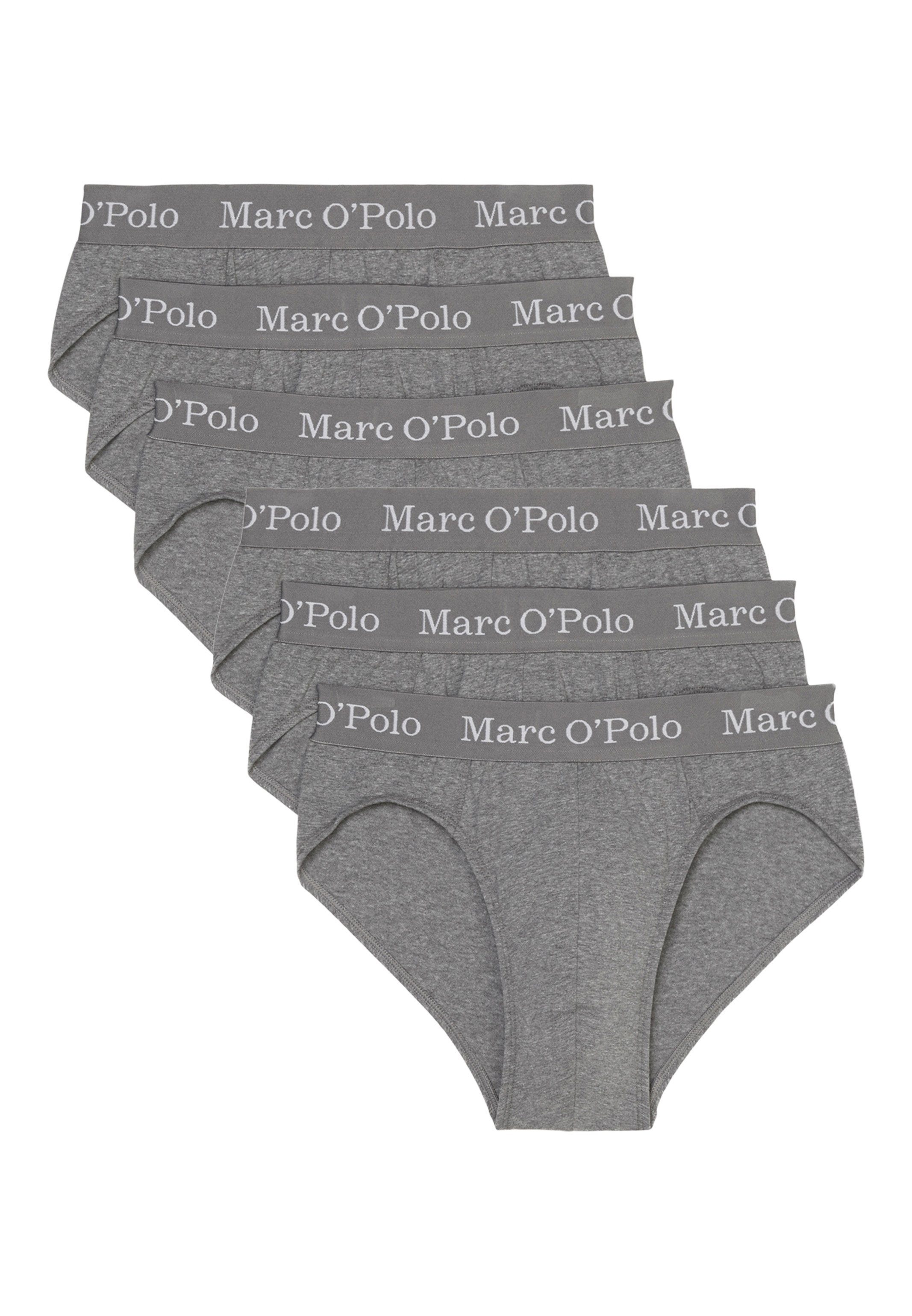 Marc O'Polo Slip 6er Pack Elements Organic Cotton (Spar-Set, 6-St) Slip / Unterhose - Baumwolle - Ohne Eingriff - Grey Melange