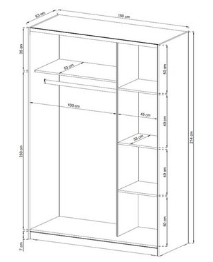 Feldmann-Wohnen Schwebetürenschrank Mika Breite wählbar