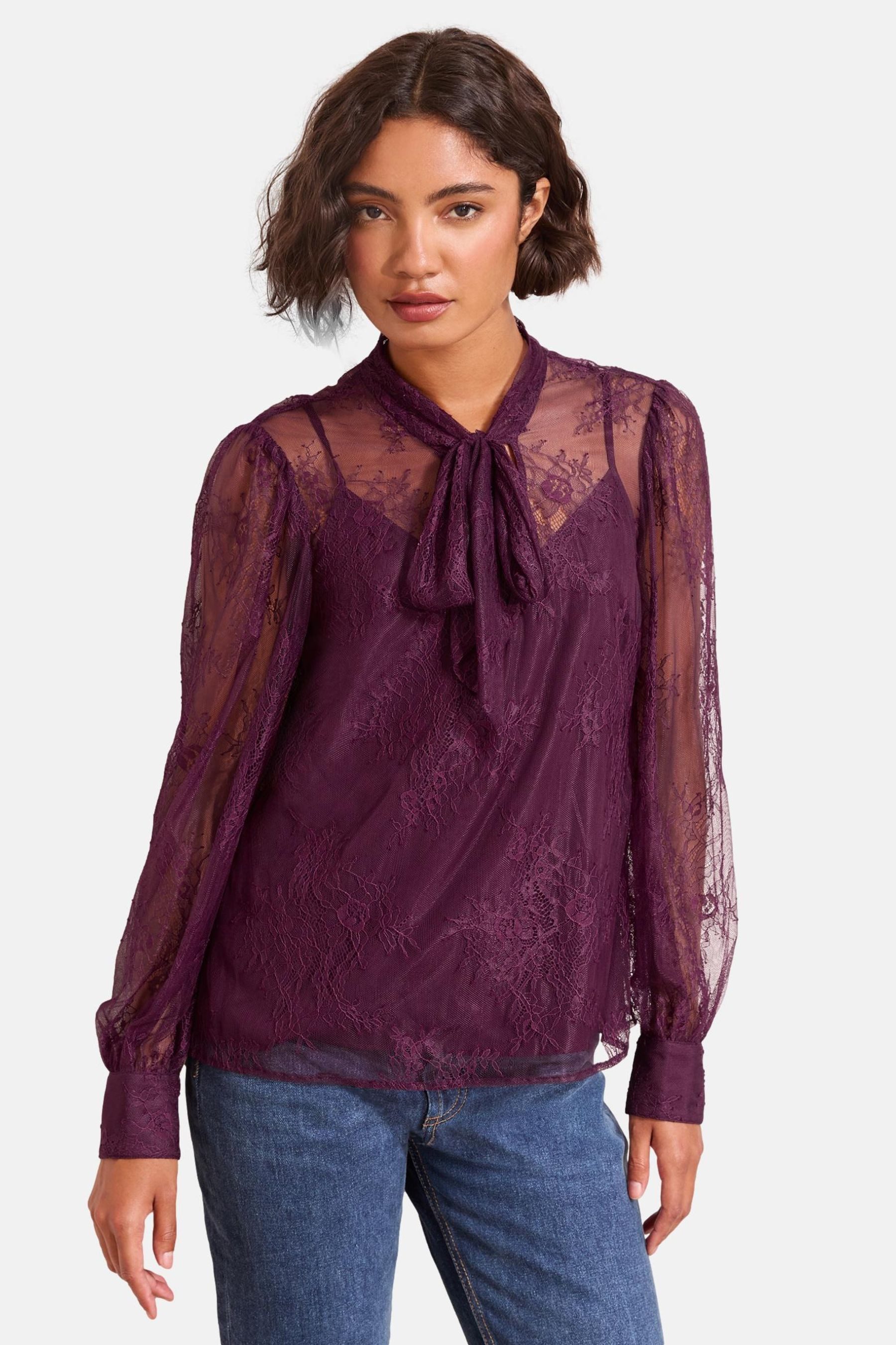 Friends Like These Spitzenbluse Friends Like These Schluppenbluse mit Spitze (1-tlg)