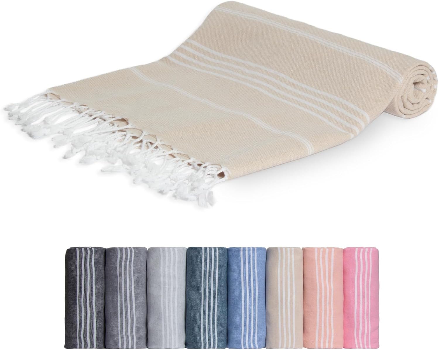 livessa Strandtuch Meby Baumwolle Strandtuch - Saunatuch - Turkish Hamamtuch - Badetuch, Baumwolle, 100 % Baumwolle - 100x200 cm