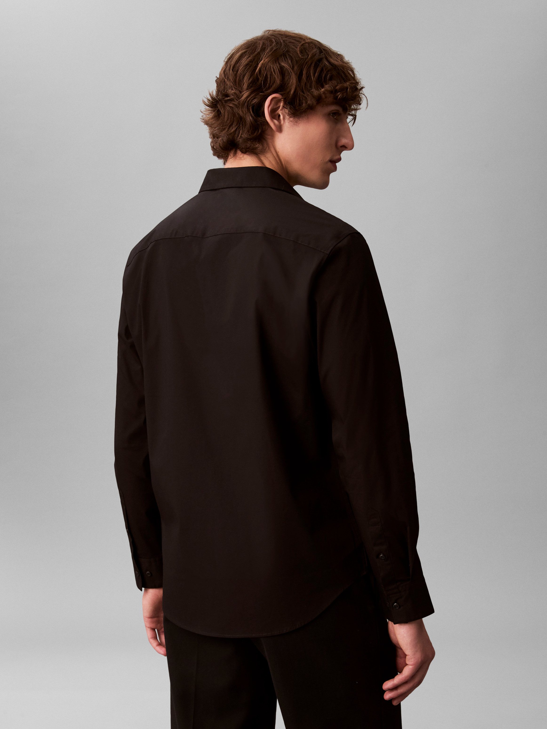 Calvin Klein Businesshemd LS SOLID STRETCH CLASSIC SHIRT mit Kentkragen