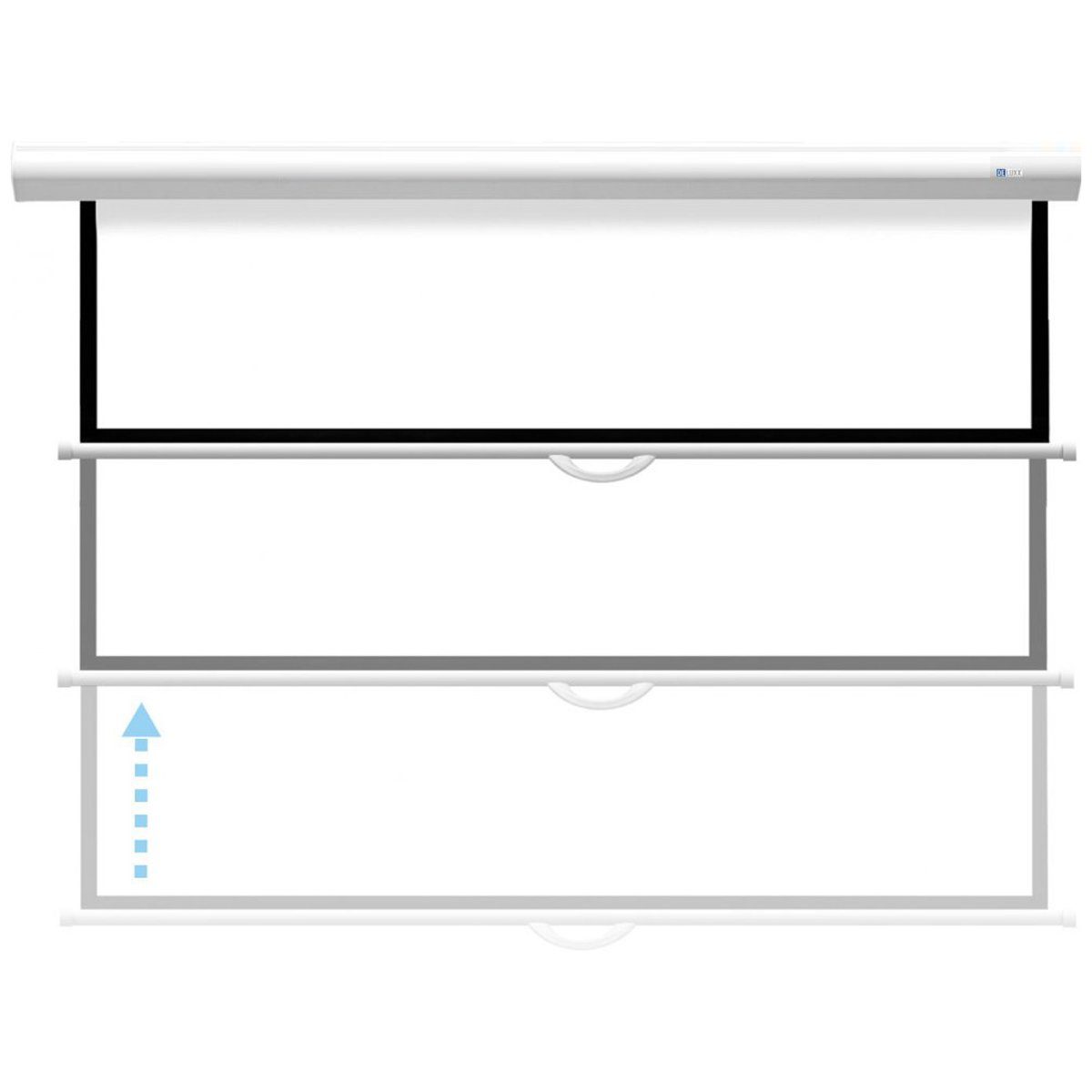 Deluxx Advanced – Slowmotion Mattweiss Polaro Rolloleinwand (schwarze Rückseite)