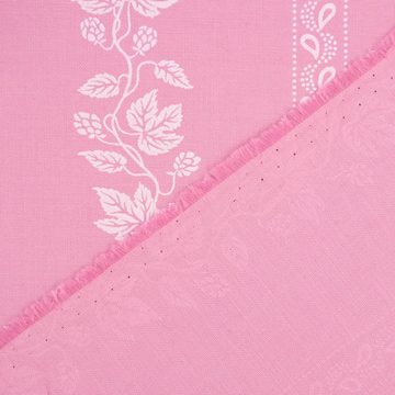 SCHÖNER LEBEN. Stoff Baumwollstoff Trachten Blätter Ranken rosa weiß 1,50m Breite