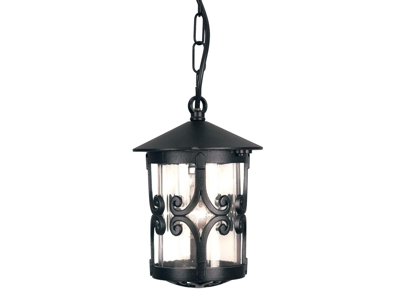 Elstead LIGHTING LED Außen-Deckenleuchte, LED wechselbar, warmweiß, Außenhängeleuchte Landhausstil Terrassenlampe Außenlicht Schwarz Ø15cm