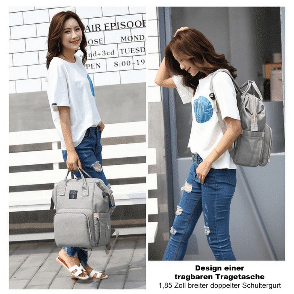 HUGERSTONE Wickeltasche wickelrucksack mommy bag mit großem Fassungsvermögen und 15 Taschen (1-tlg., Geeignet zur Aufbewahrung verschiedener Babyprodukte, 25 x  – Bild 5 von 5