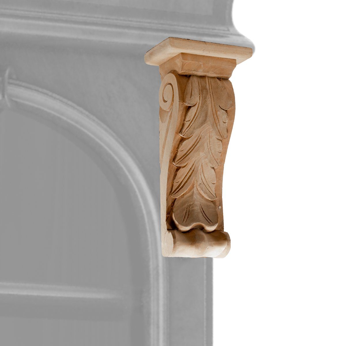 Antikas Kantholz Ornament,Schrankdeko, Dekoration, Holz, beige, H26,0xB11,5cm