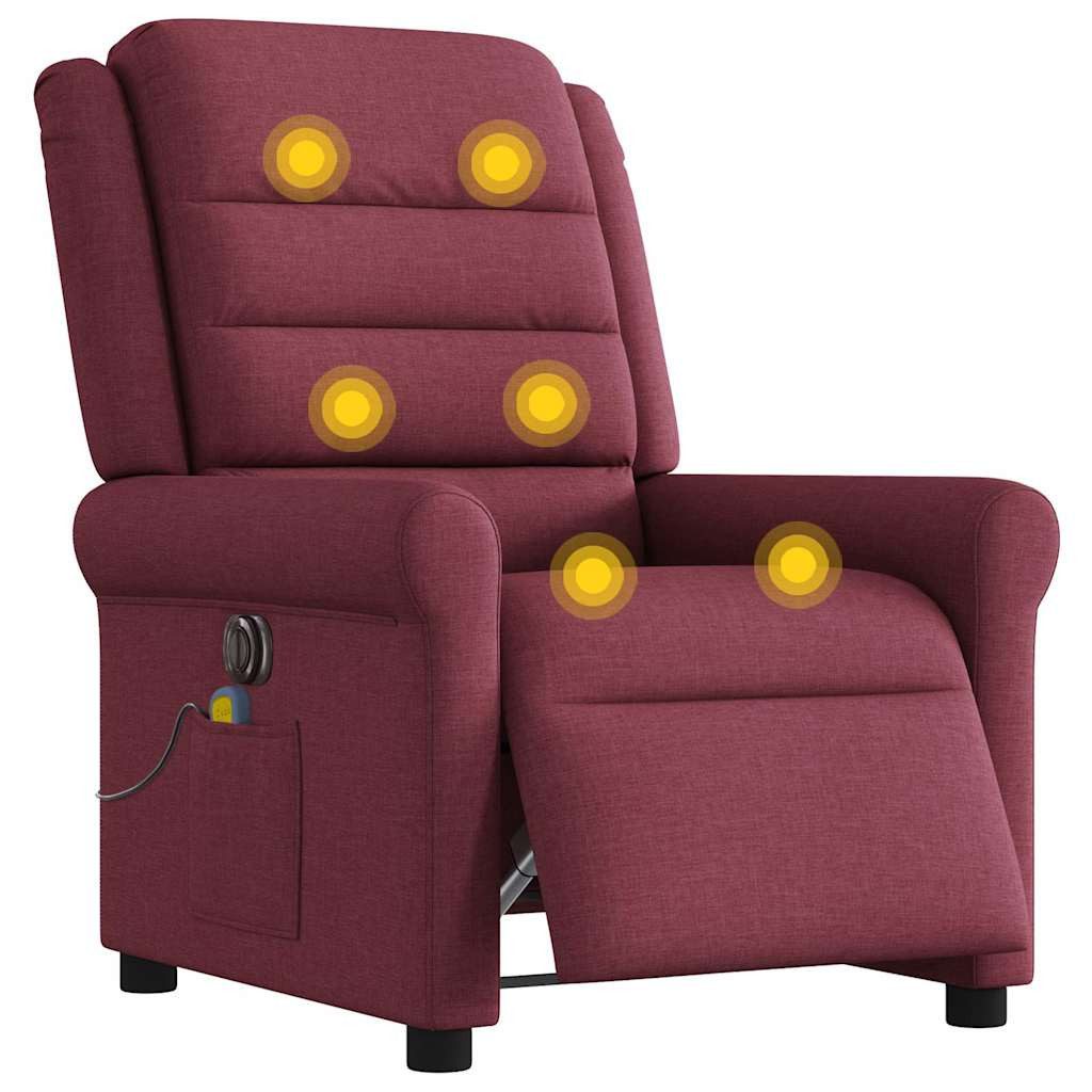 vidaXL Sessel Massagesessel Elektrisch Weinrot Stoff günstig online kaufen