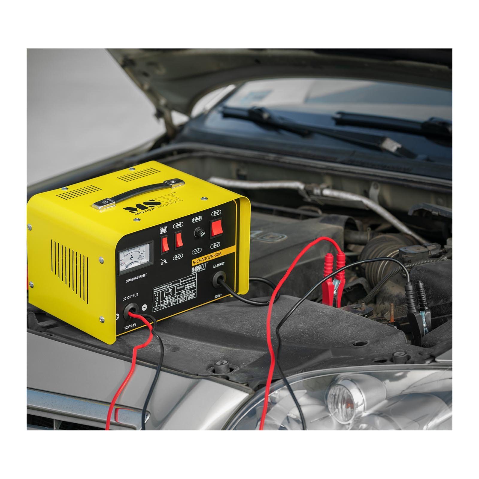 MSW Autobatterie Ladegerät 12V Kfz Starthilfe Ladegerät Autobatterie-Ladegerät 24 12 Pkw Batterie