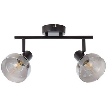 Brilliant Deckenleuchte Reflekt, Lampe Reflekt Spotrohr 2flg schwarzmatt/rauchglas 2x D45, E14, 18W