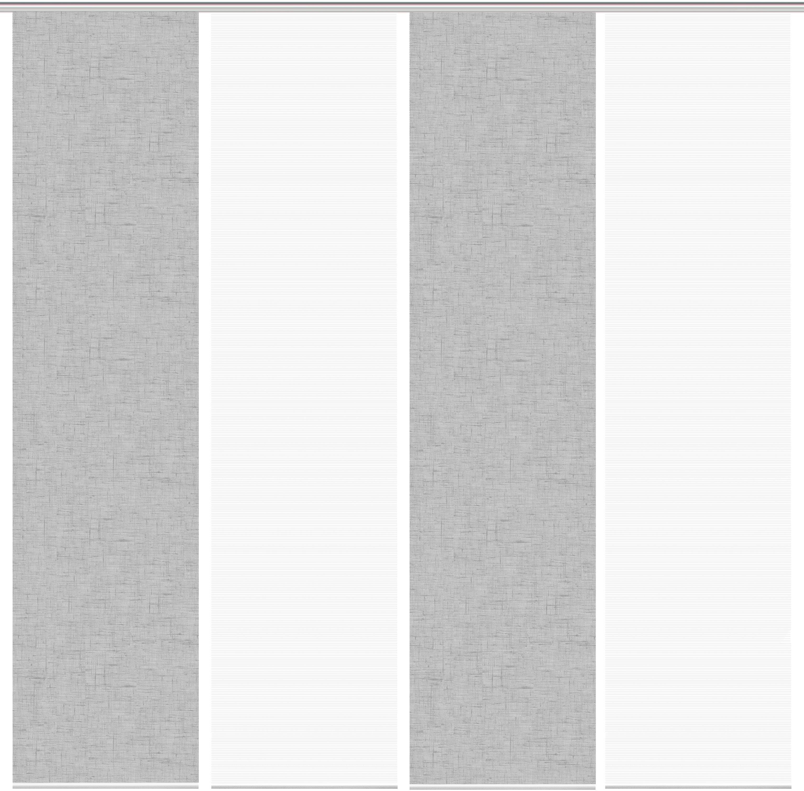 Vision S Schiebegardine PIVE 4er SET (4 St), Paneelwagen, halbtransparent, Schiebevorhang Digidruck 4er Set PIVE
