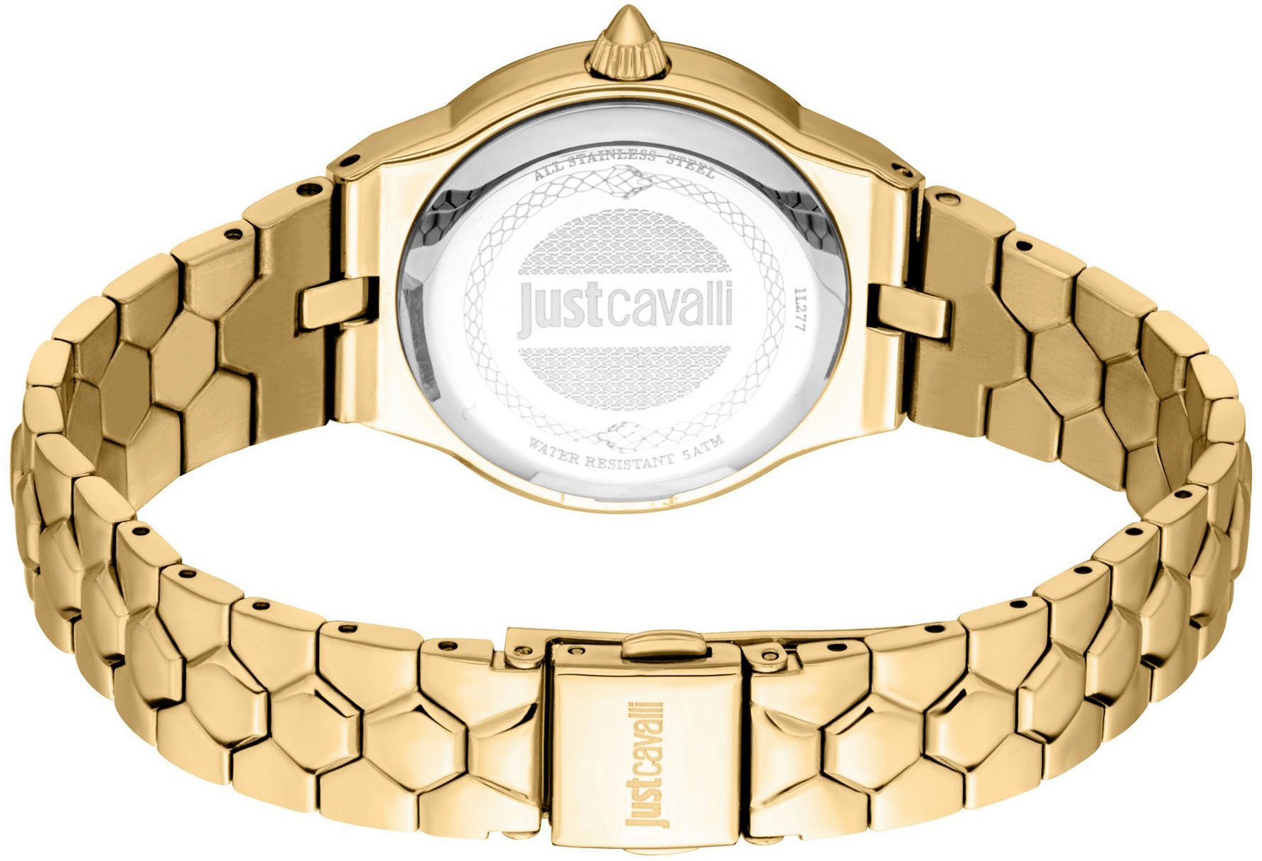 Just Cavalli Time Quarzuhr Glam JC1L277M0025, Armbanduhr, Damenuhr, Edelstahlarmband, analog, Kristallsteine