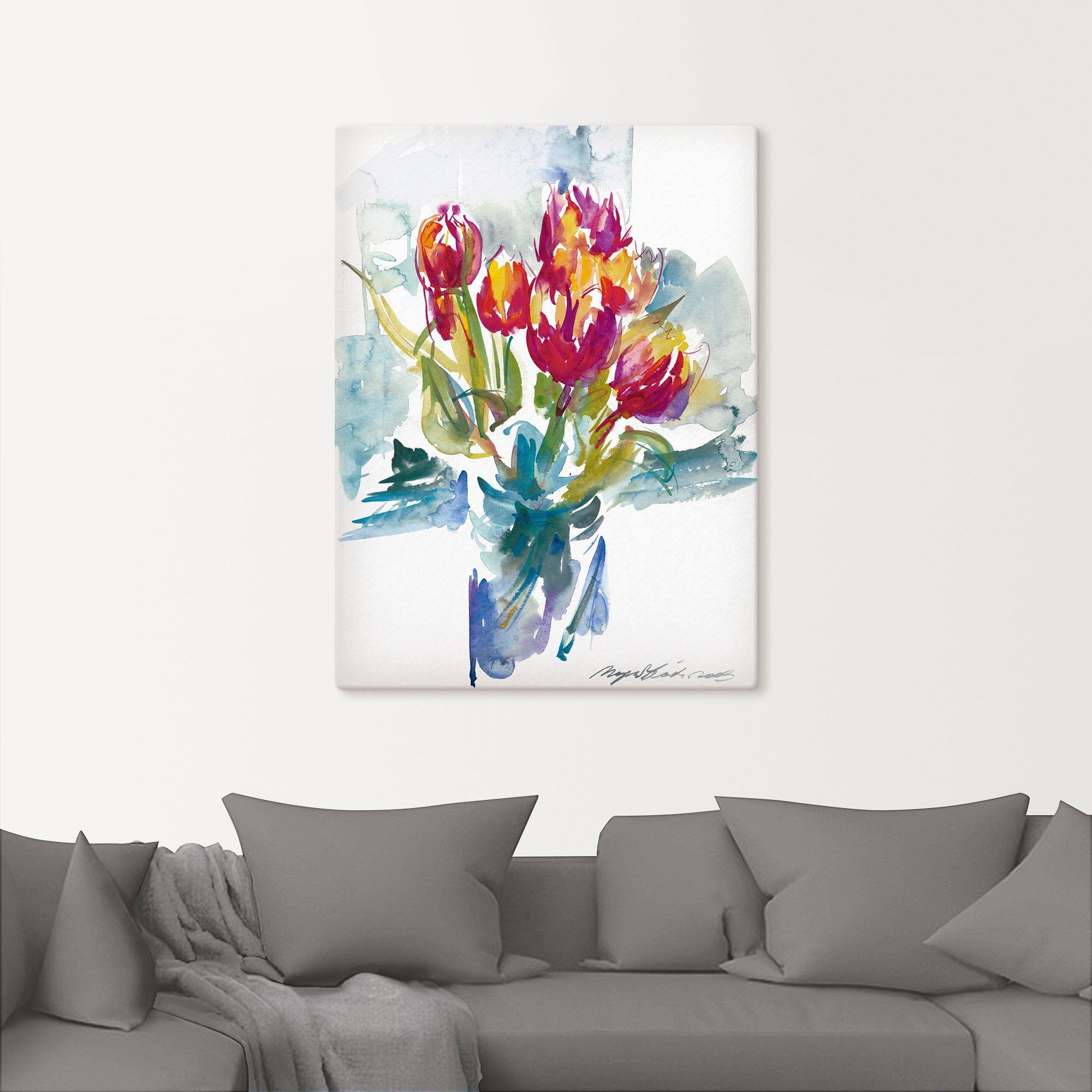 Artland Leinwandbild Blumenstrauß I, Blumen (1 St), auf Holzrahmen gespannt